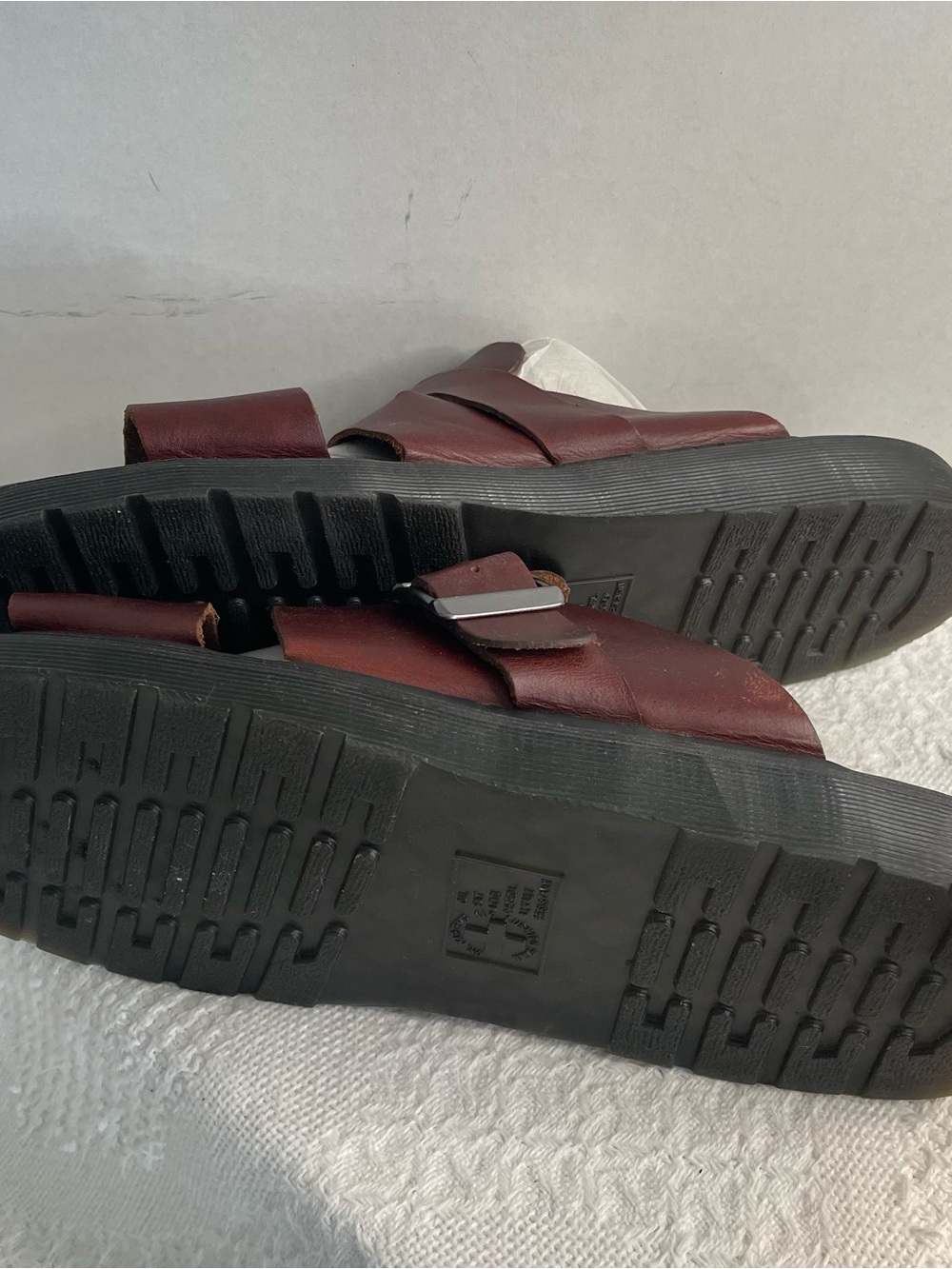 Dr. Martens Brown Brelada Leather Double-Strap Slide Sandals Size 13 - Picture 5 of 10